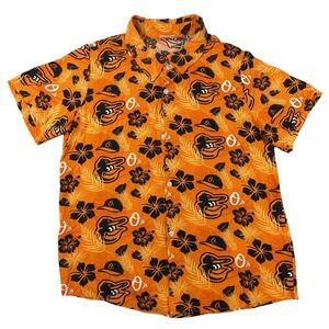 MLB Baltimore Orioles Shirt Mens Medium Orange Tropical 2023 Baseball Giveaway